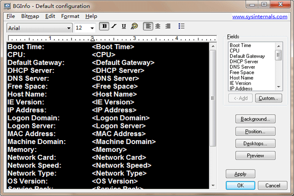 BGInfo 客户端桌面