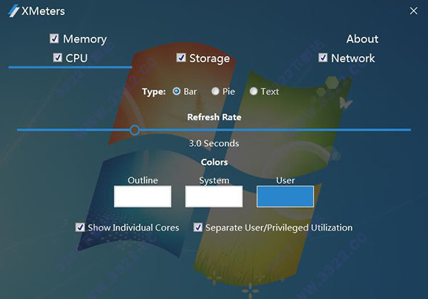XMeters(任务栏硬件监视工具)