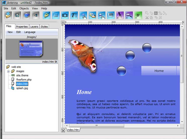 Antenna Web Design Studio(可视化网页设计软件)