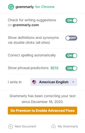 Grammarly(Chrome语法检测插件)
