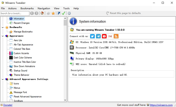 Winaero Tweaker(Windows小工具)