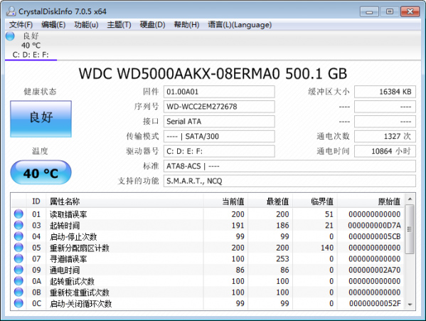 Crystaldiskinfo中文绿色单文件版