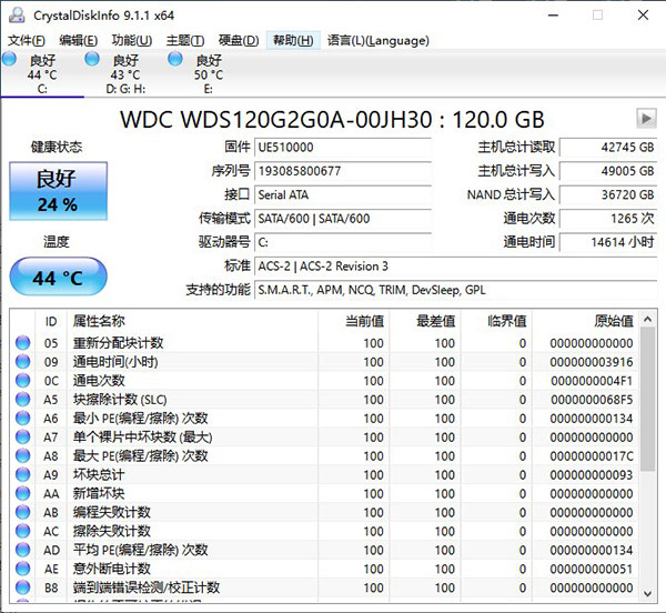 CrystalDiskInfo标准版