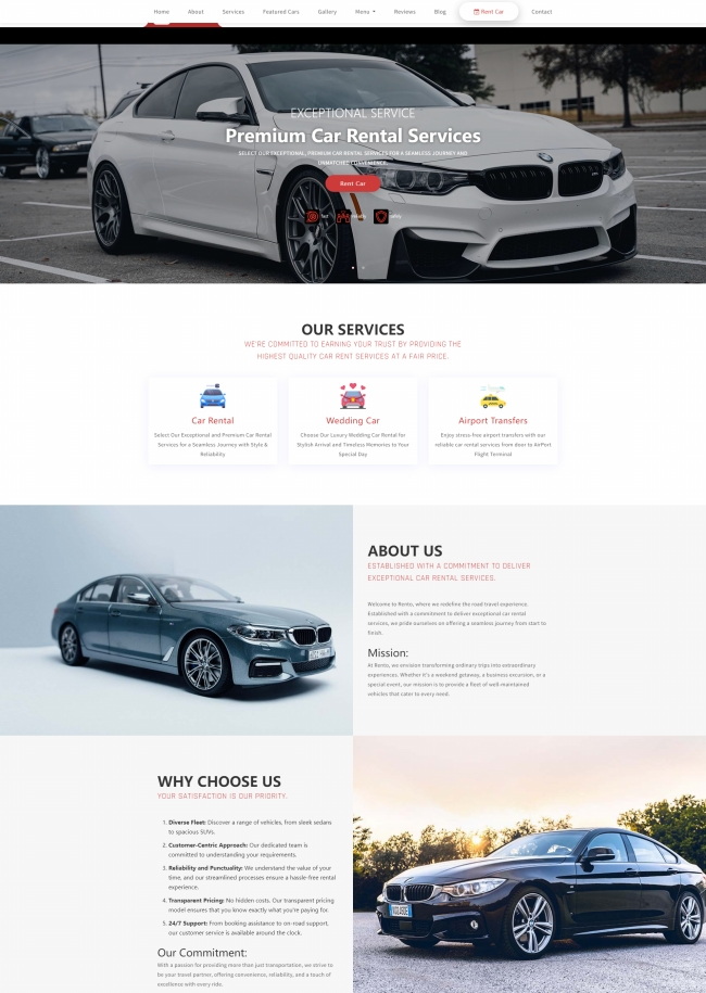 高级汽车租赁服务公司网站模板