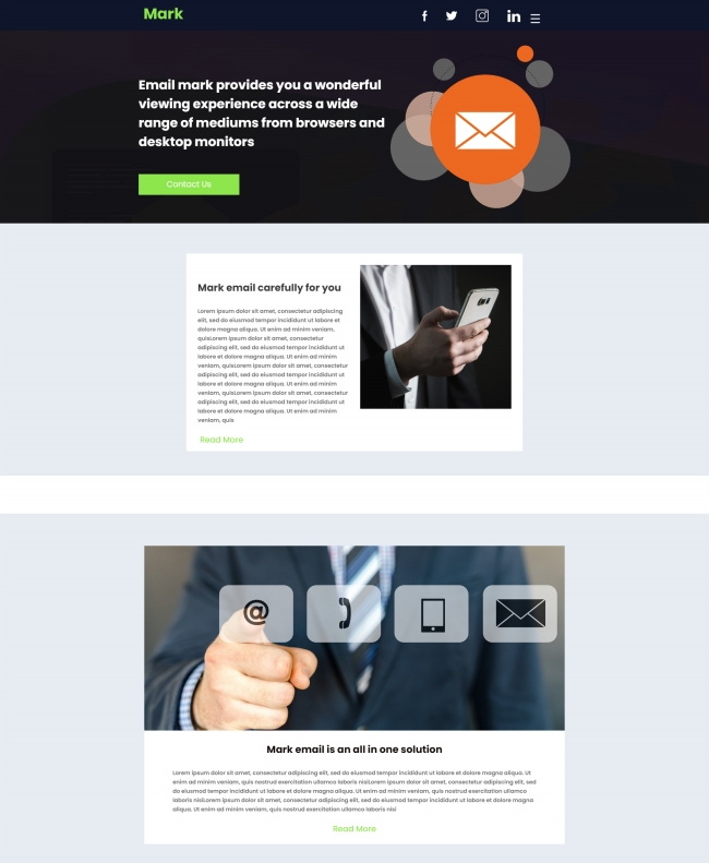 电子邮件电子媒介公司网站模板