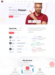 自由职业者个人简历网页模板 