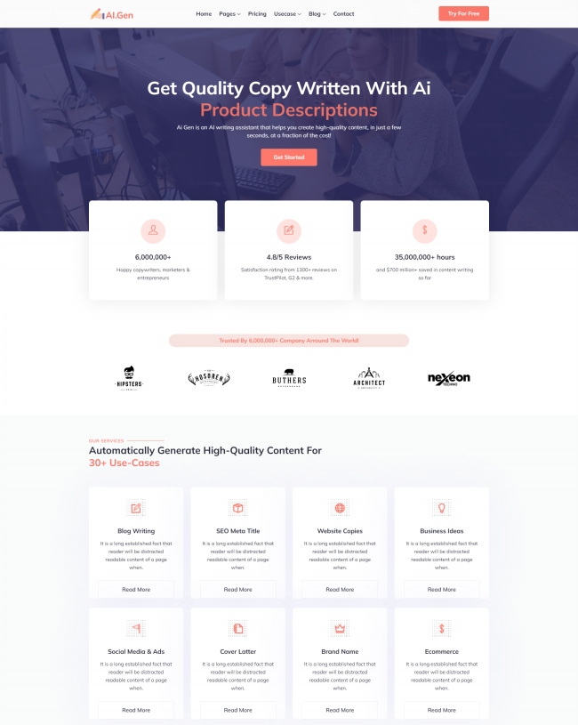 人工智能在线编辑网站模板