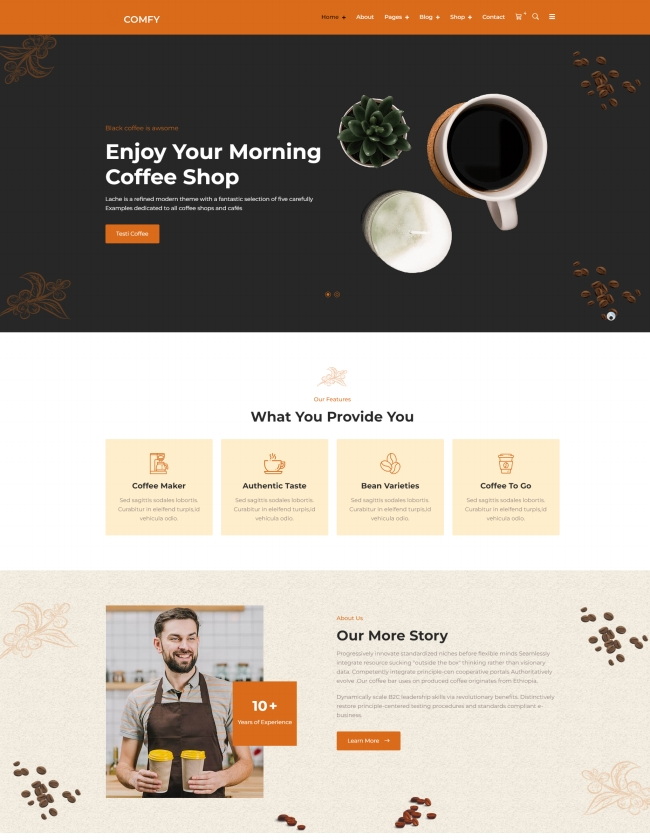 现代主题咖啡店宣传网站模板