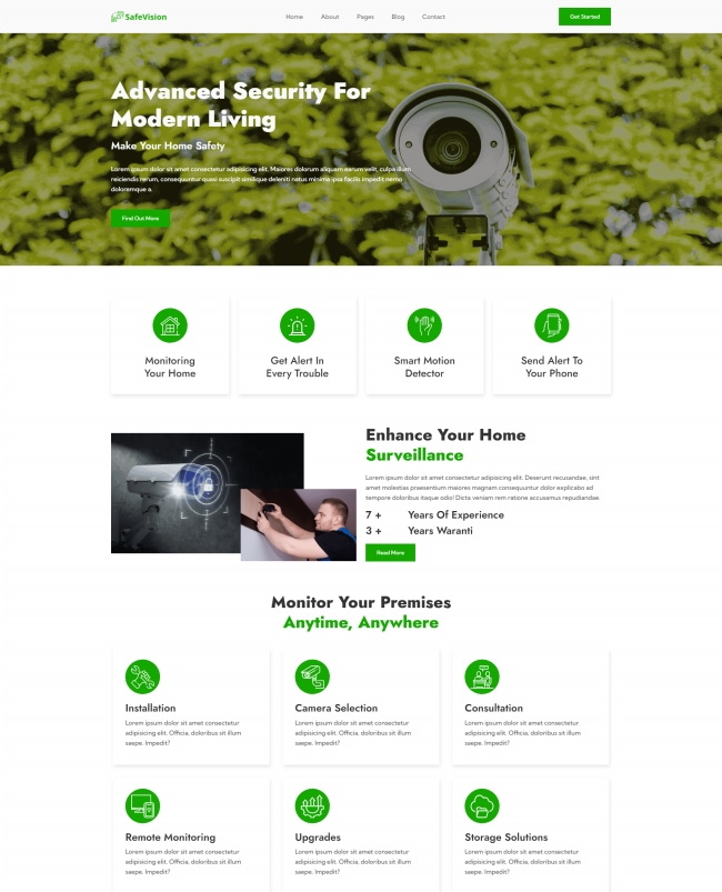 监控设备公司响应式HTML5模板