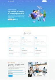 IT服务技术解决方案公司网站模板 