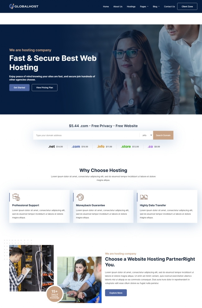 响应式虚拟主机托管服务公司网站模板