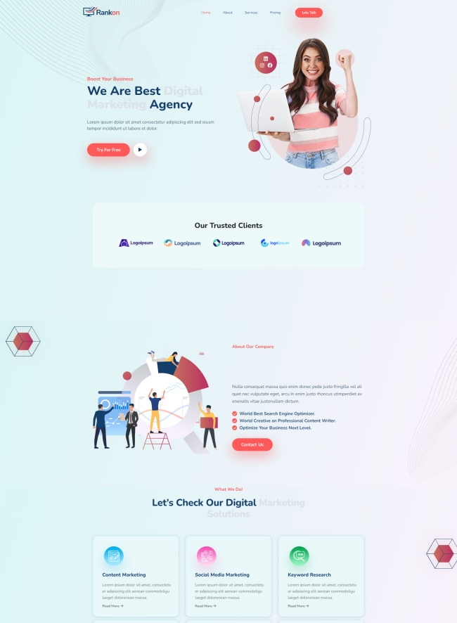 HTML5数字营销代理公司网站模板