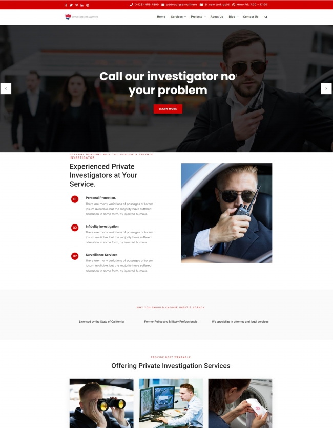 私家侦探服务机构网站模板