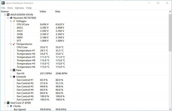 Open Hardware Monitor(开放式硬件监控器)