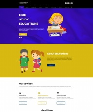 可爱卡通风格儿童教育网站模板 