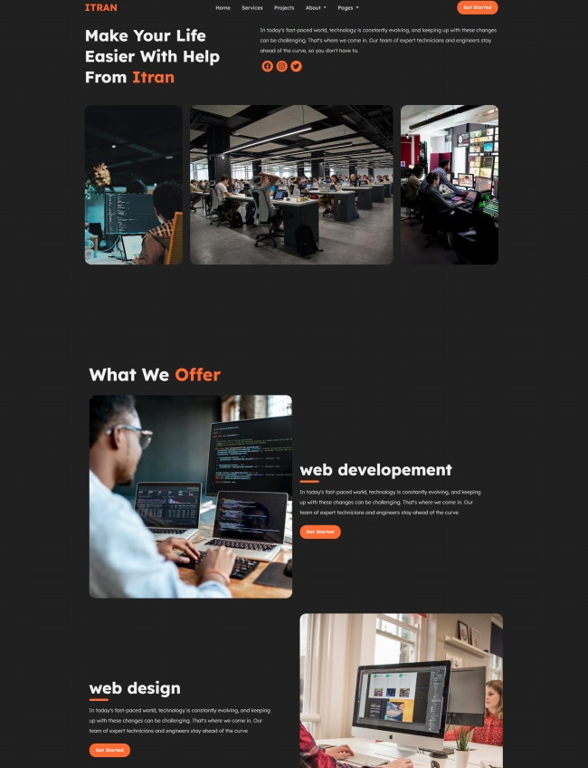 互联网公司宣传服务网站模板