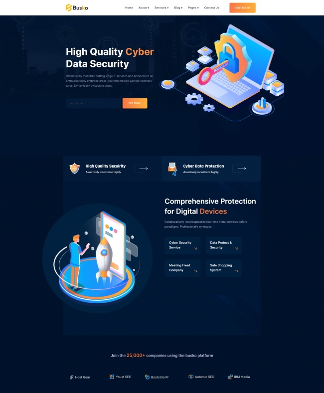 计算机数据安全服务公司网站模板