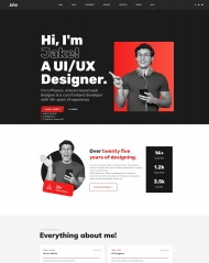 黑色风格UI设计师作品展示网站模板 