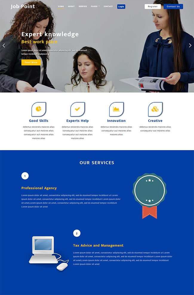 人力资源管理师培训网站模板