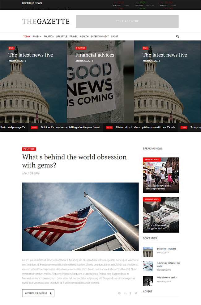 国际时政要闻门户网站模板