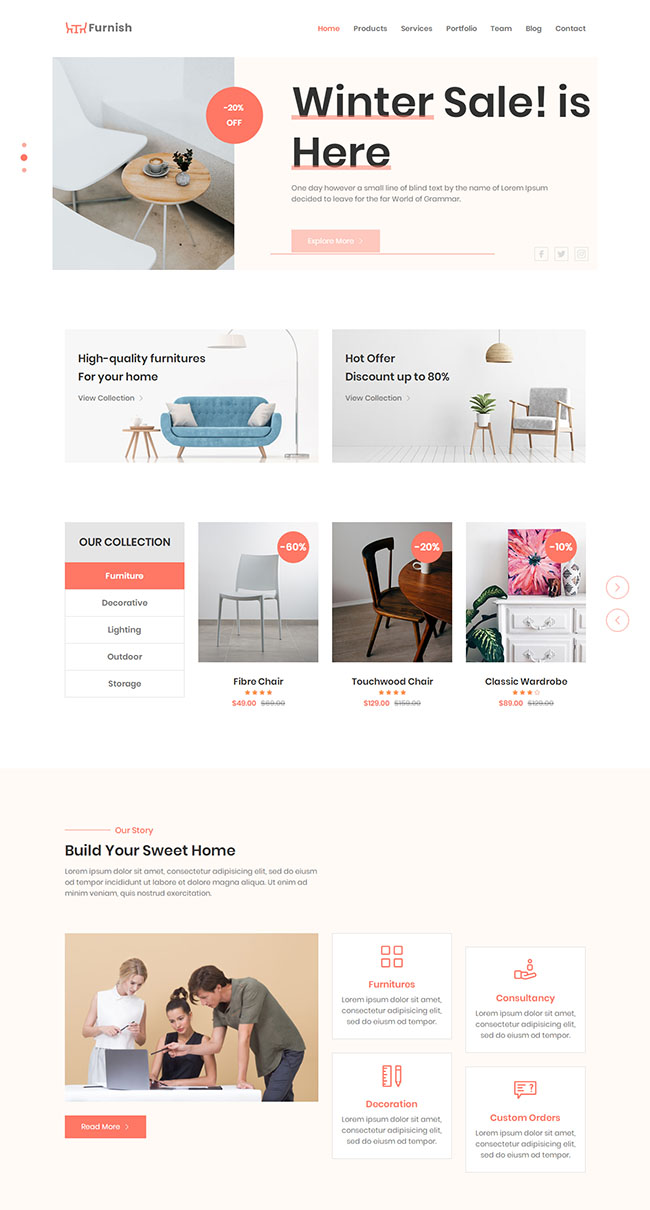 家具办公桌椅企业官网模板