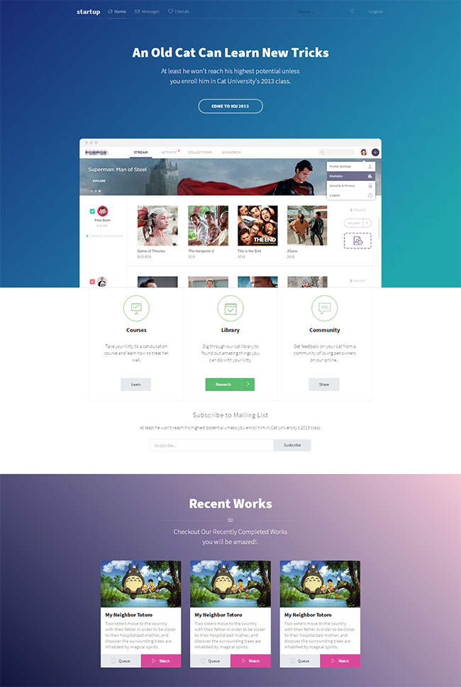 在线课堂教育培训网页模板