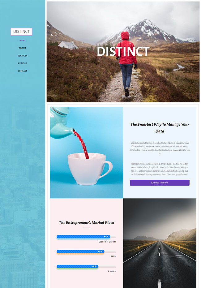 左侧固定导航旅游网站模板