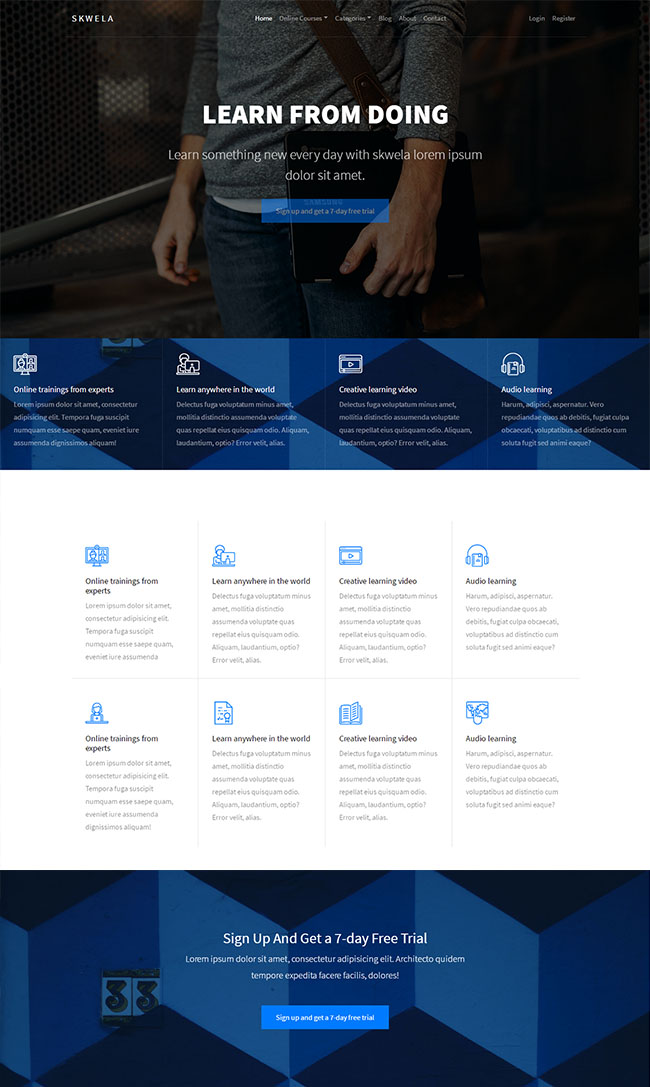 前端技术在线教育HTML5模板
