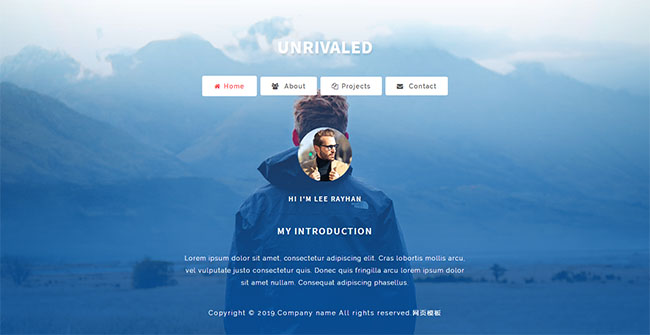 小屏个人介绍主页网站模板