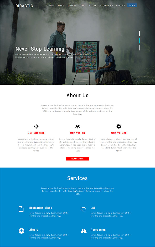 宽屏儿童教育HTML模板