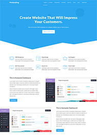 蓝色云服务器网站模板 