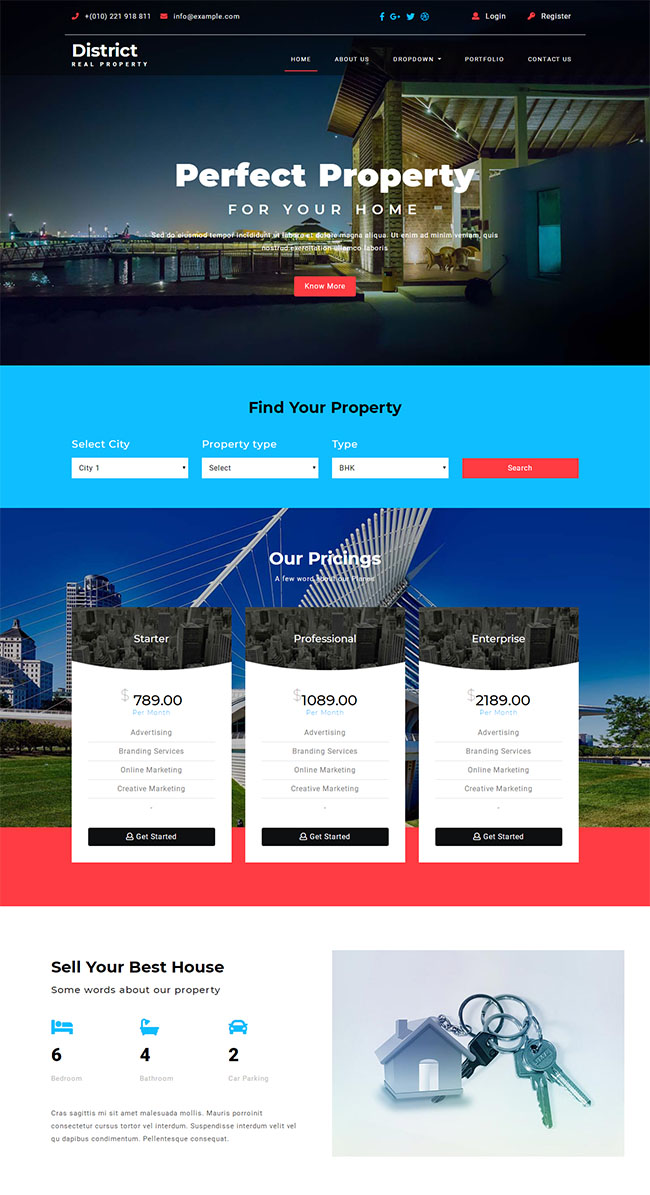 国外别墅销售网站模板