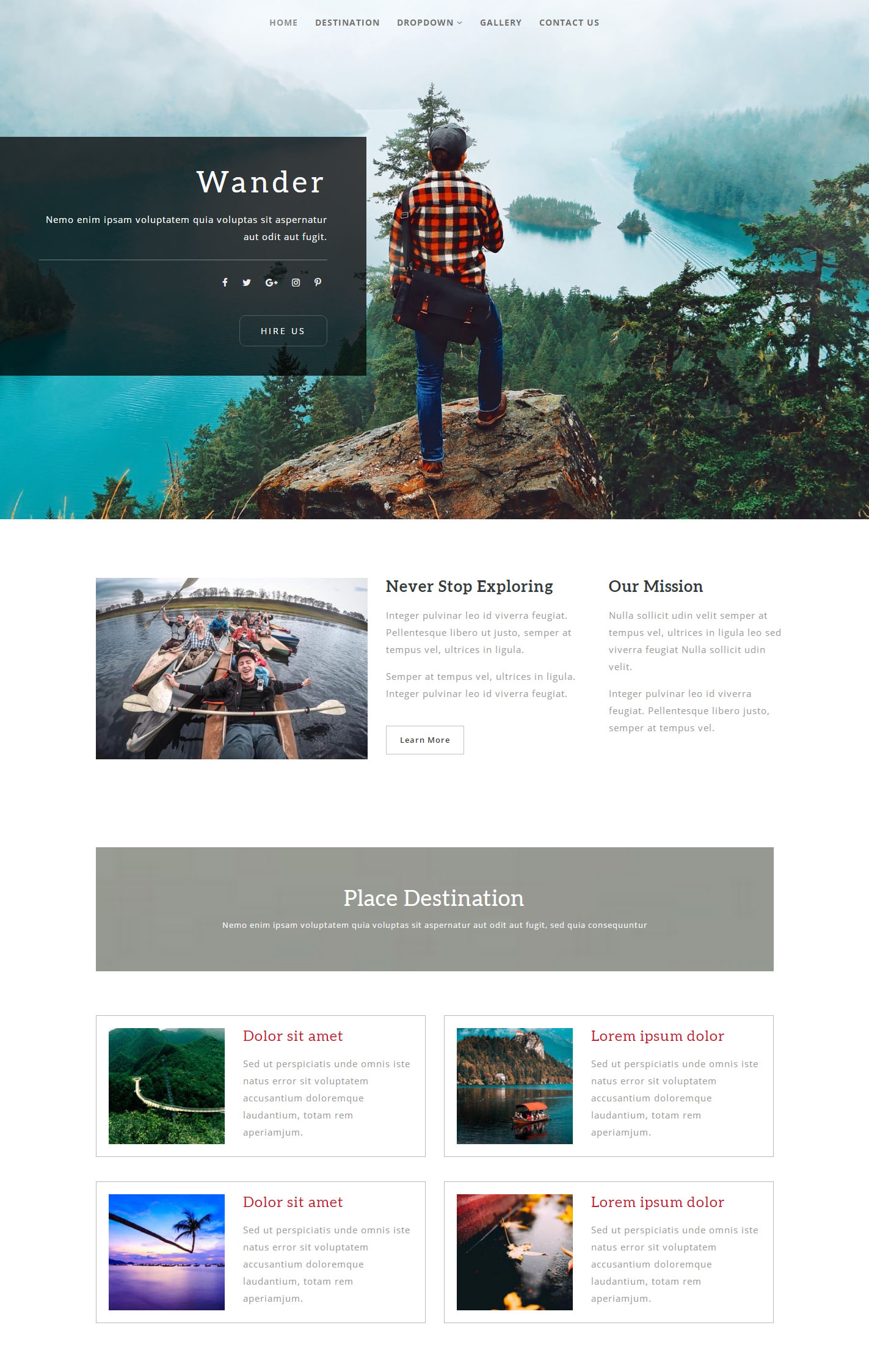 热门旅游景点推荐网站模板