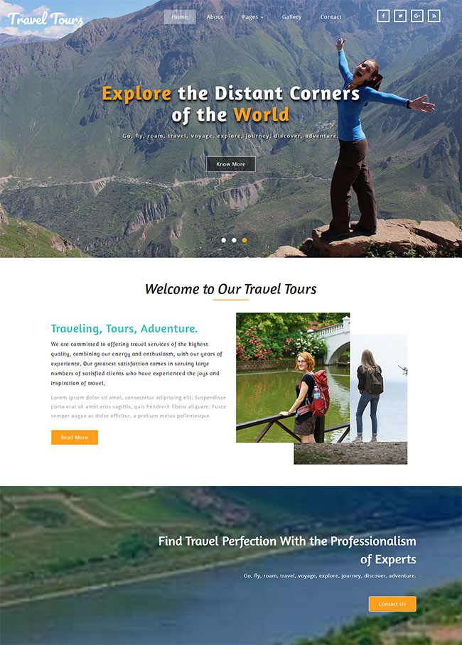 一个人的旅行网站模板