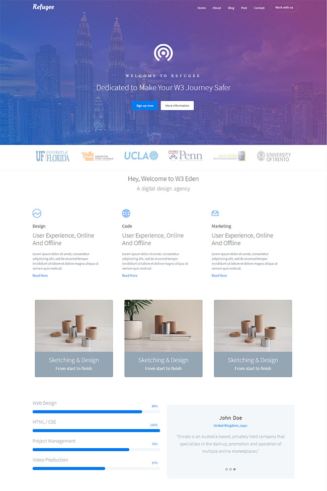 紫色大气UI设计公司模板