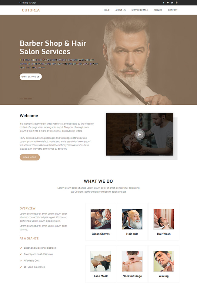 明星御用发型师网站模板