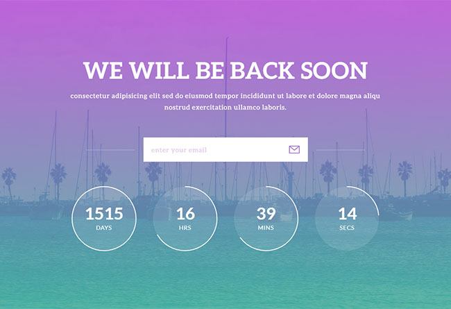 渐变临时通知网页HTML模板