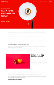 红色大气美食博客网站模板