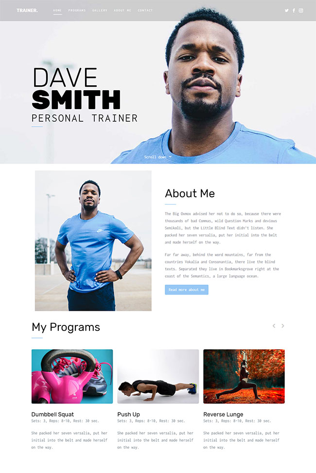 私人教练培训网站模板