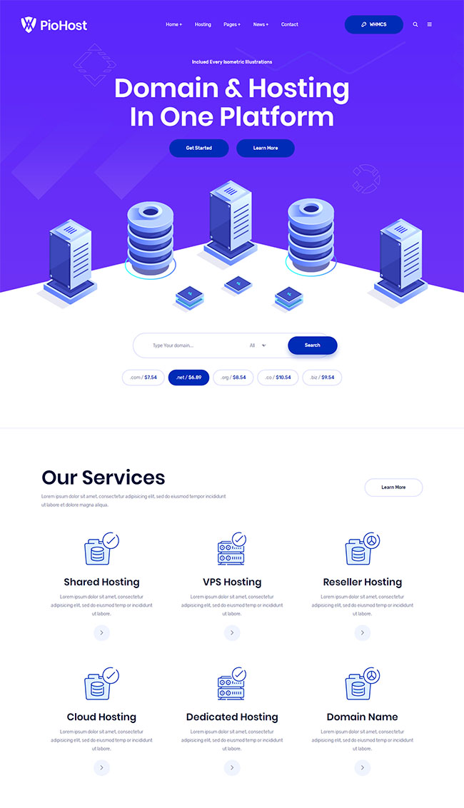 域名虚拟主机公司HTML5模板