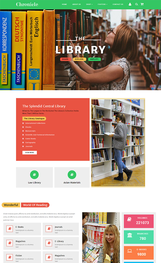 绿色网上书城网站模板