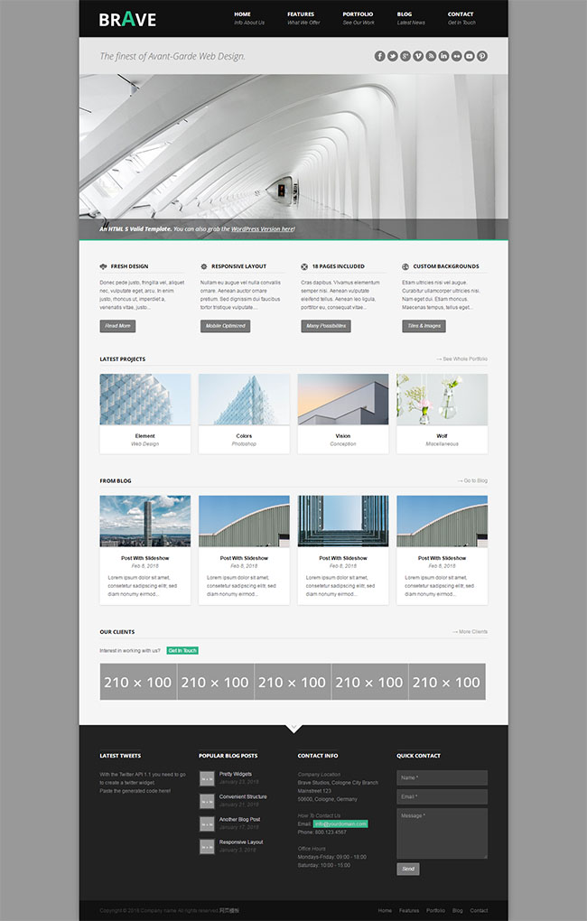 商务建筑设计公司网站模板