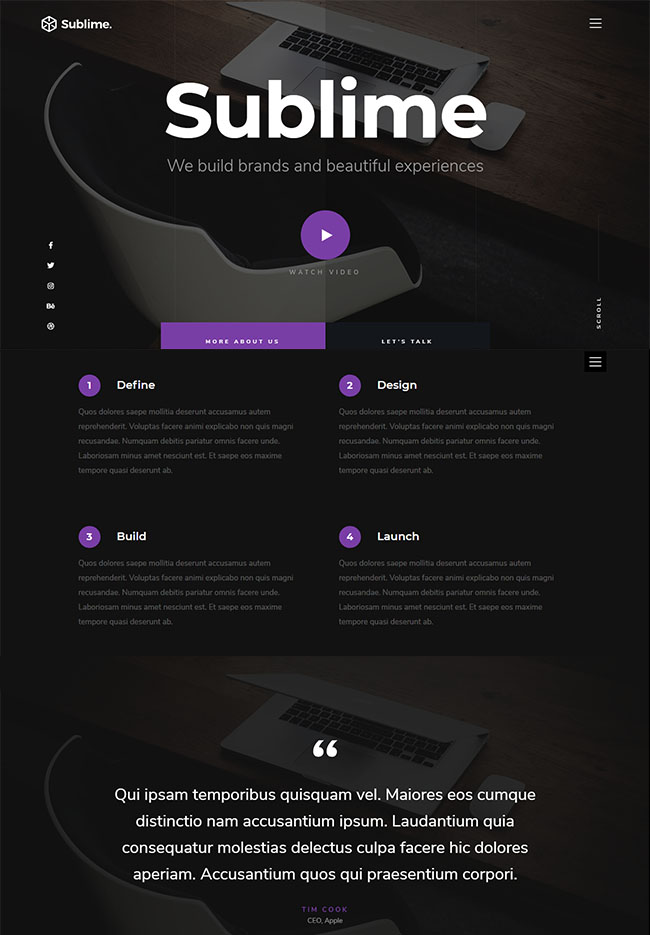 黑色大气设计企业CSS3模板