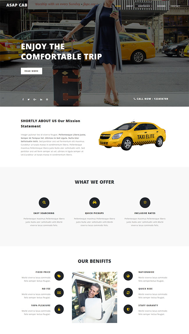 TaXi出租车活动专题网站模板