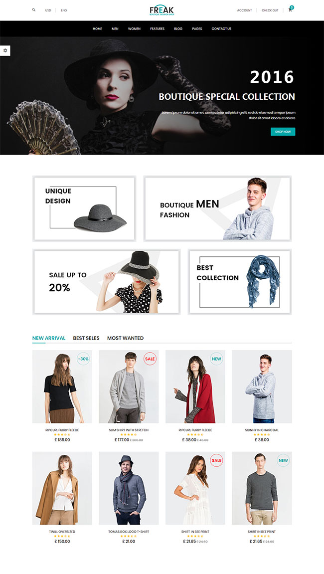 宽屏大气时装网站模板