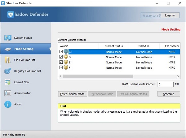 Shadow Defender系统保护软件