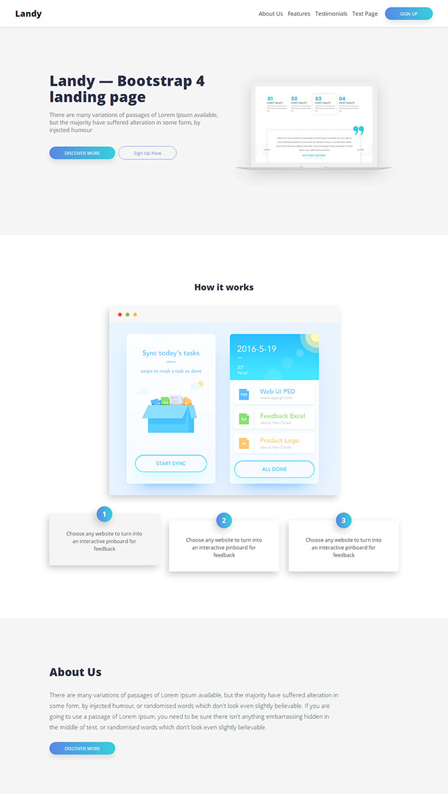 Bootstrap4登陆页网站模板