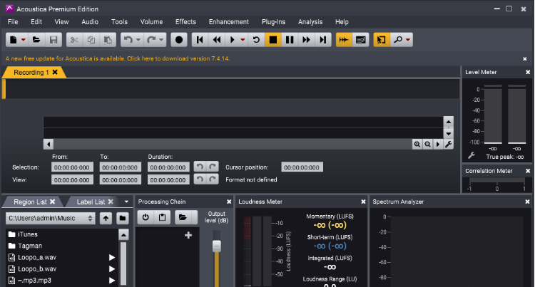 Acoustica Premium Edition(音频编辑工具)免费版