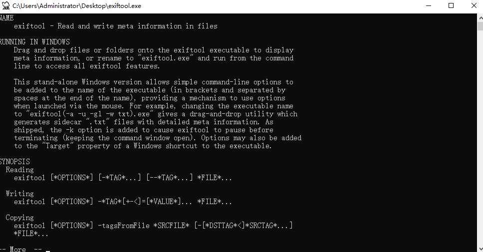 ExifTool图像信息查看工具
