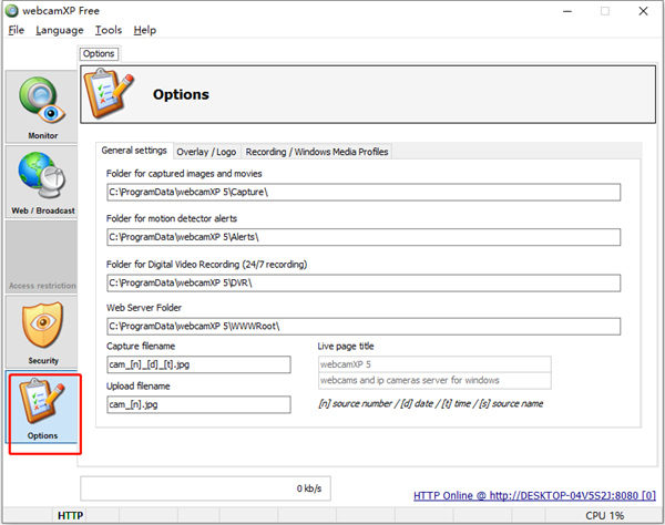 webcamXP(视频监控工具)